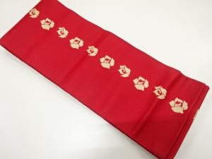 アンティーク　薔薇模様織り出し半幅帯（着用可）
